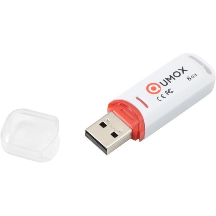 1 Unidade de Pen Drive USB 2.0 QUMOX de 8GB (Vermelho/Branco)
