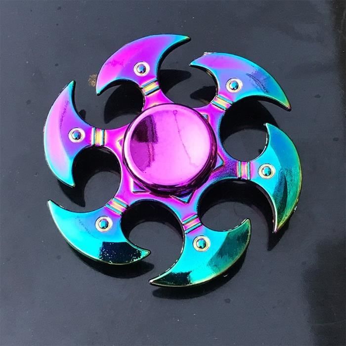 Spinner manuale, spinner da dito in metallo arcobaleno con cuscinetto R118, giocattolo per adulti e bambini Raytheon - Tipo KT-66