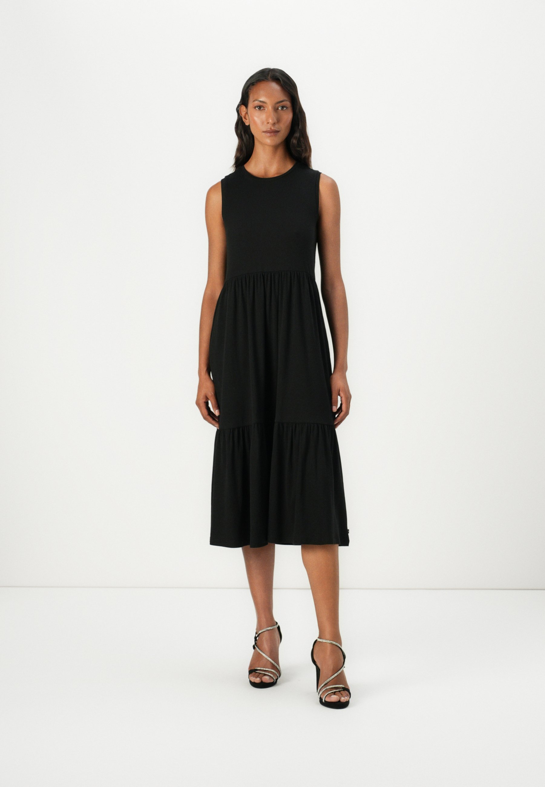 TOM TAILOR DENIM-MIDI-KLEID - Jerseykleid - Tiefschwarz