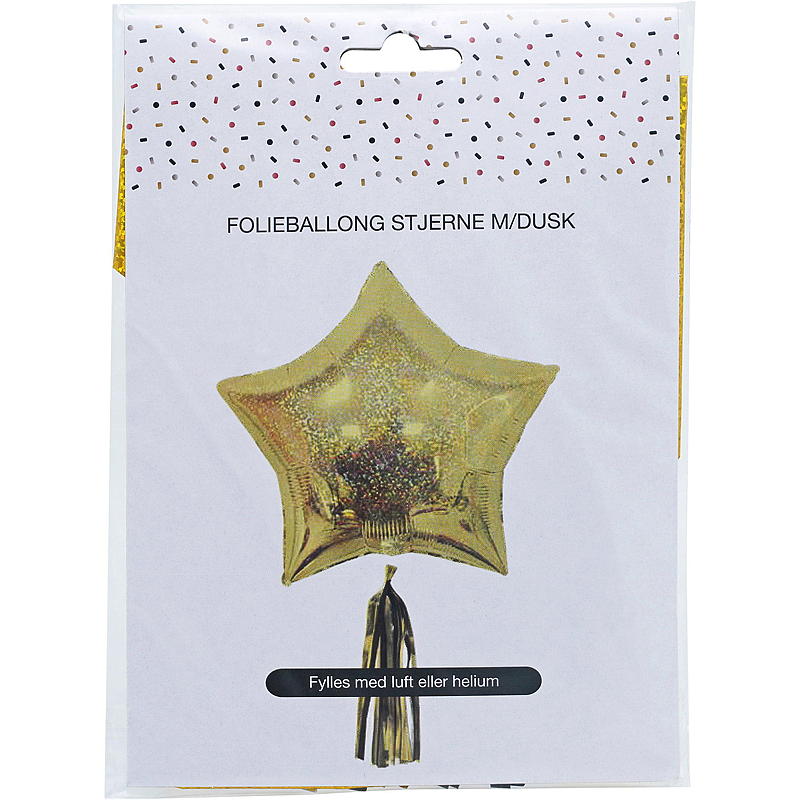 Giform Folieballong 1 st. 28 cm stjärna med dekoration