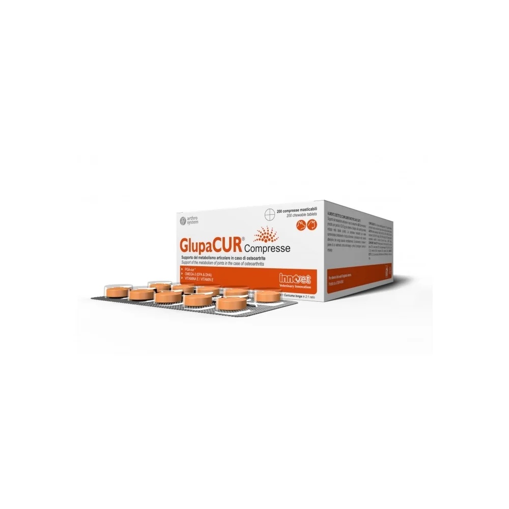 INNOVET Glupacur Complemento alimenticio para el metabolismo articular para perros y gatos 200 comprimidos