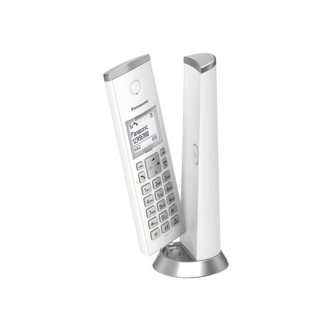 Téléphone sans fil Panasonic KX-TGK210 - 50 entrées - Identification de l'appelant - Blanc