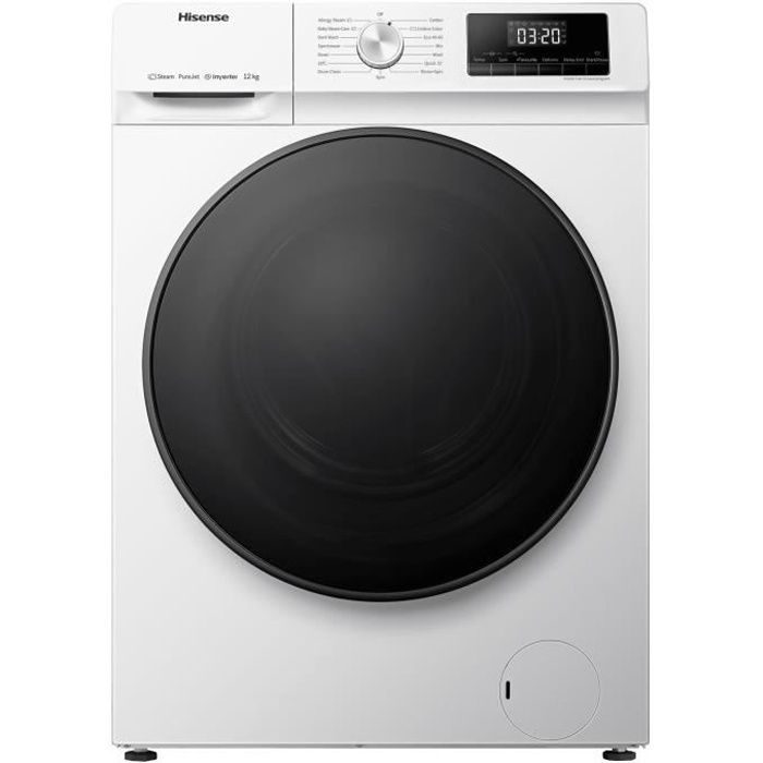 Lavadora tipo ojo de buey - HISENSE - WFQA1214EVJM - 12 kg - 1400 rpm - Vapor Purejet