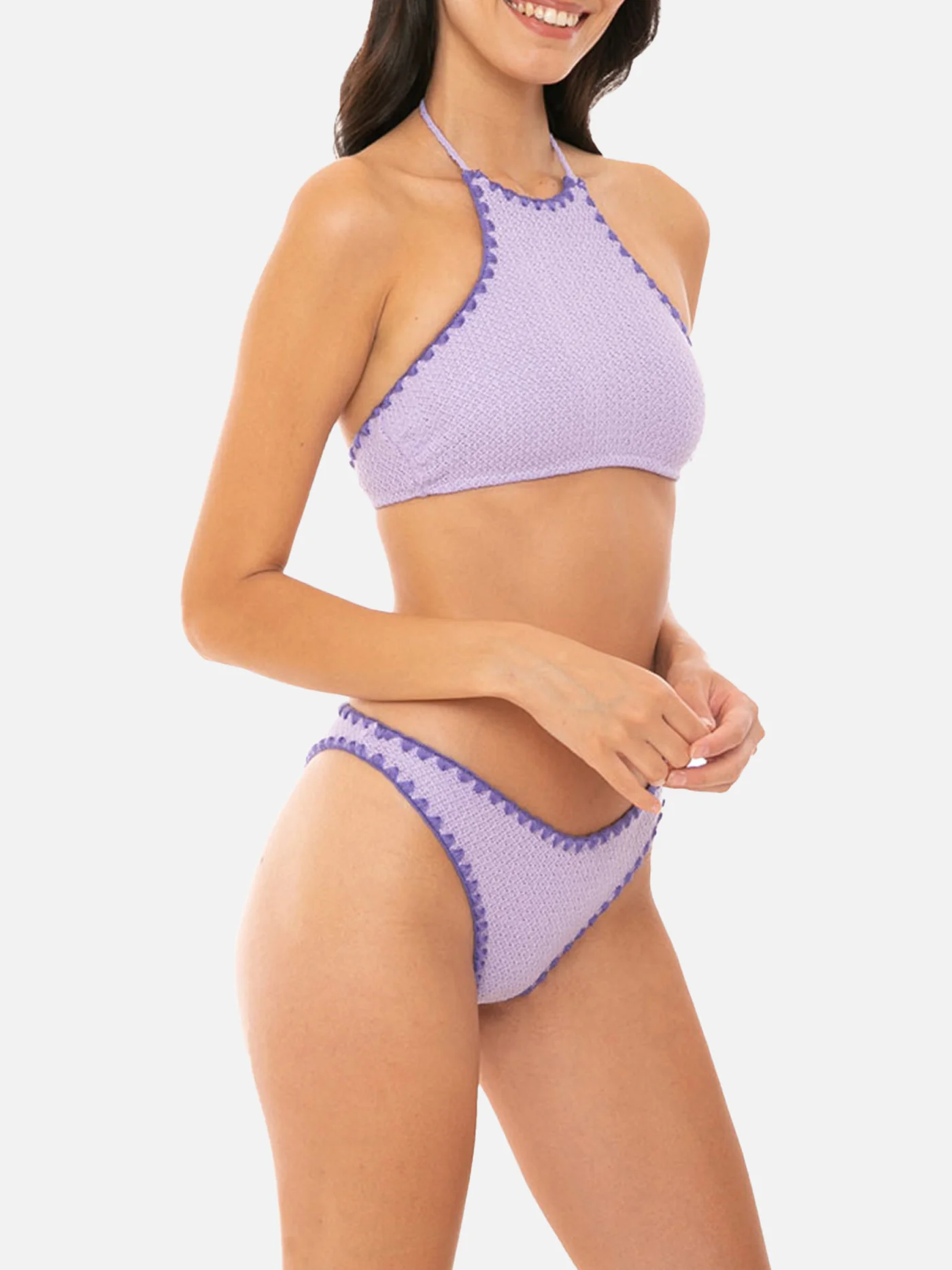 Gehäkelter Bikini mit Neckholder-Oberteil