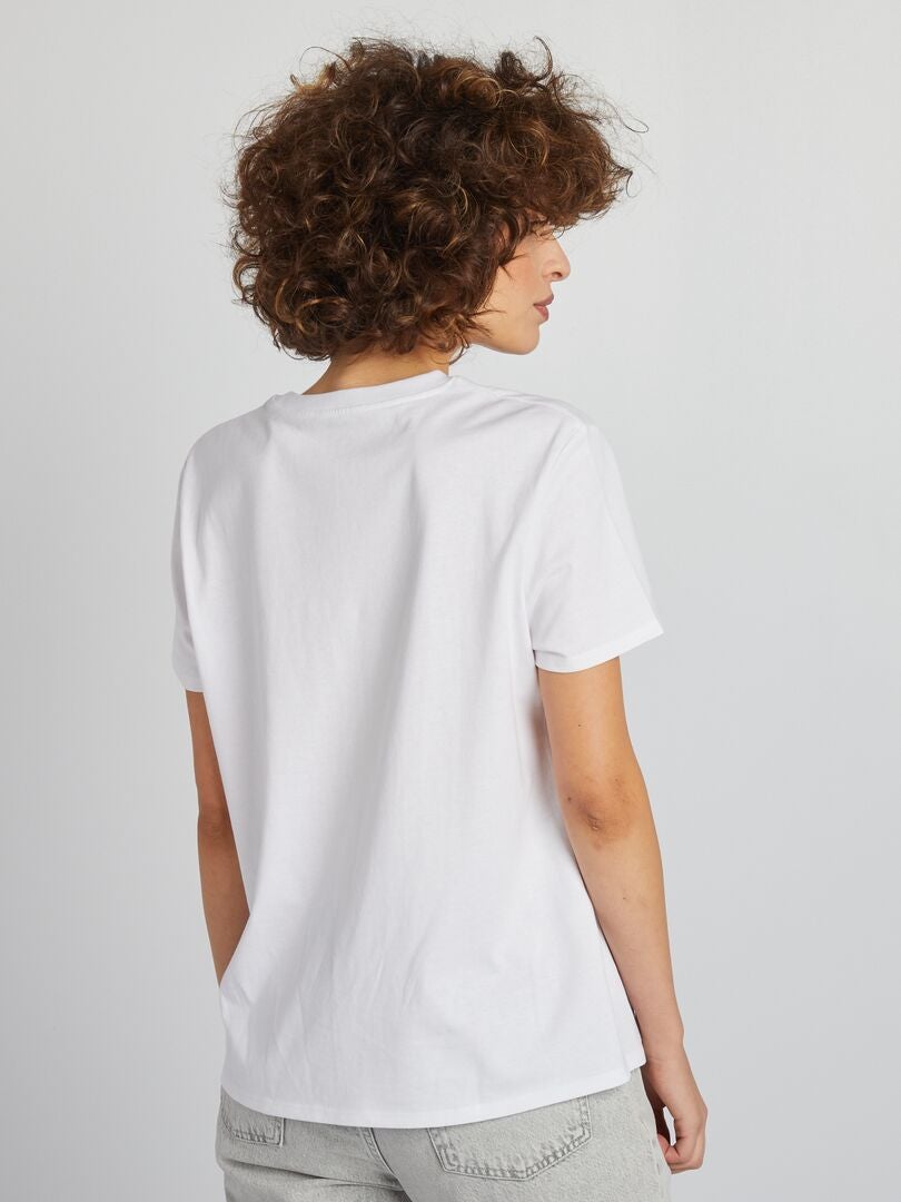 Camiseta lisa de malha - branca