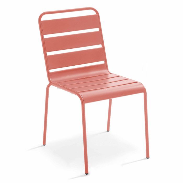 Ensemble table de jardin et 8 chaises en métal argile Palavas, Oviala