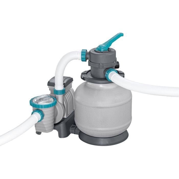 Kit Piscine hors sol tubulaire BESTWAY - APX 365™ - 610 x 132 cm - Ronde (Filtre à sable, 500g polysphère, échelle, bâche)
