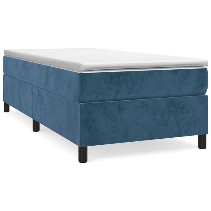 Struttura letto con materasso - Maison Exclusive - Velluto blu scuro - 80x200 cm - Massimo relax