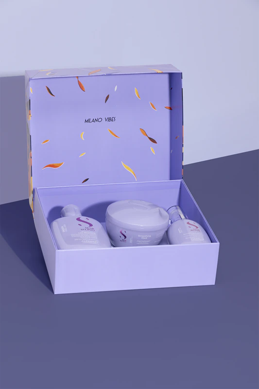 Alfaparf Milano Semi di Lino Smooth Holiday Kit cadeauset voor onhandelbaar en pluizig haar