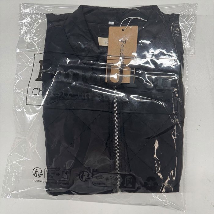 Chaleco sin mangas para mujer - Chaqueta de invierno con cremallera, chaleco acolchado ligero para invierno/otoño - Para viajes/trabajo - Negro