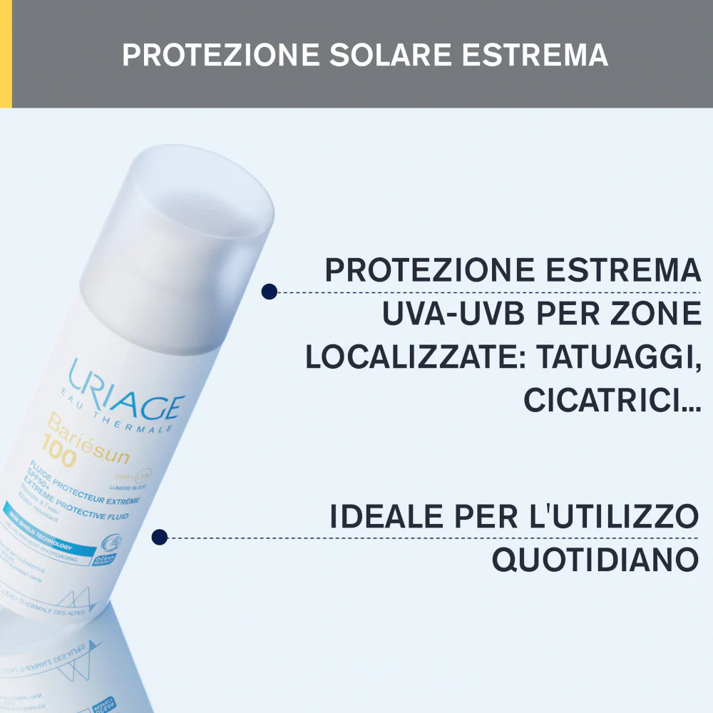 BARIESUN 100 Fluido Protettivo Estremo SPF50+ - Solare viso alta prot.
