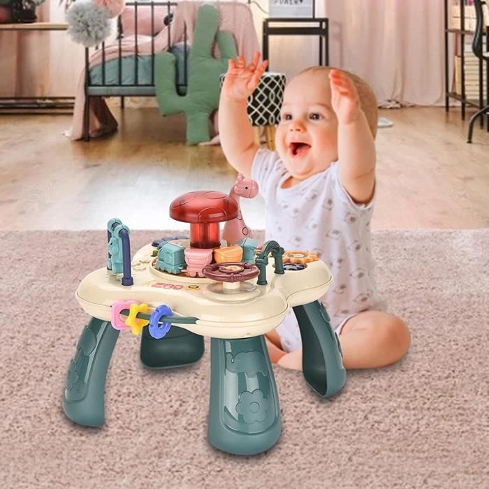 Juguete interactivo - ZGEER - Mesa de actividades musicales para bebés - Reconocimiento de colores - Sonidos y luces