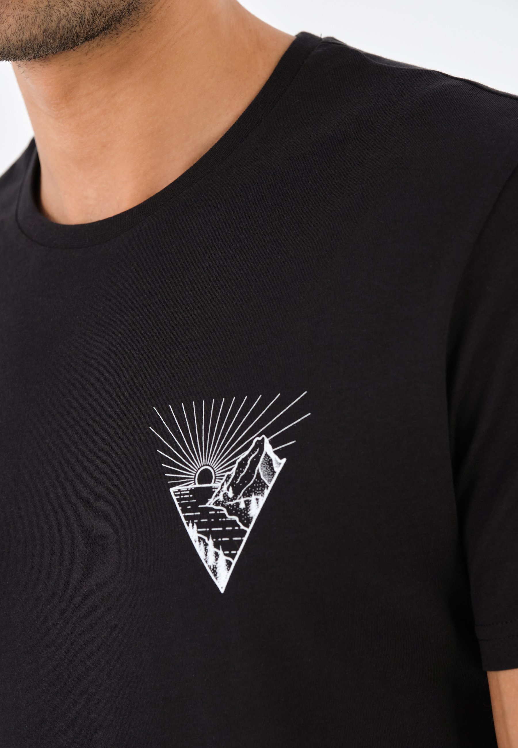 Pier One Print T-Shirt - schwarz