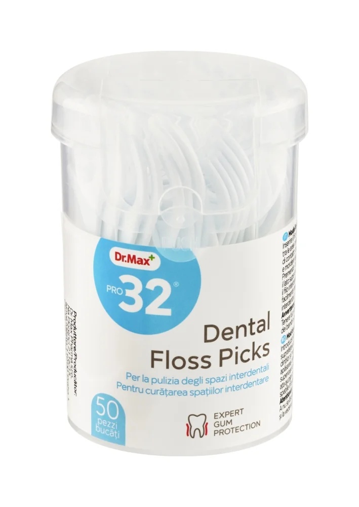 Palito de fio dental DR. MAX Pro32, 50 unidades, para higiene bucal.