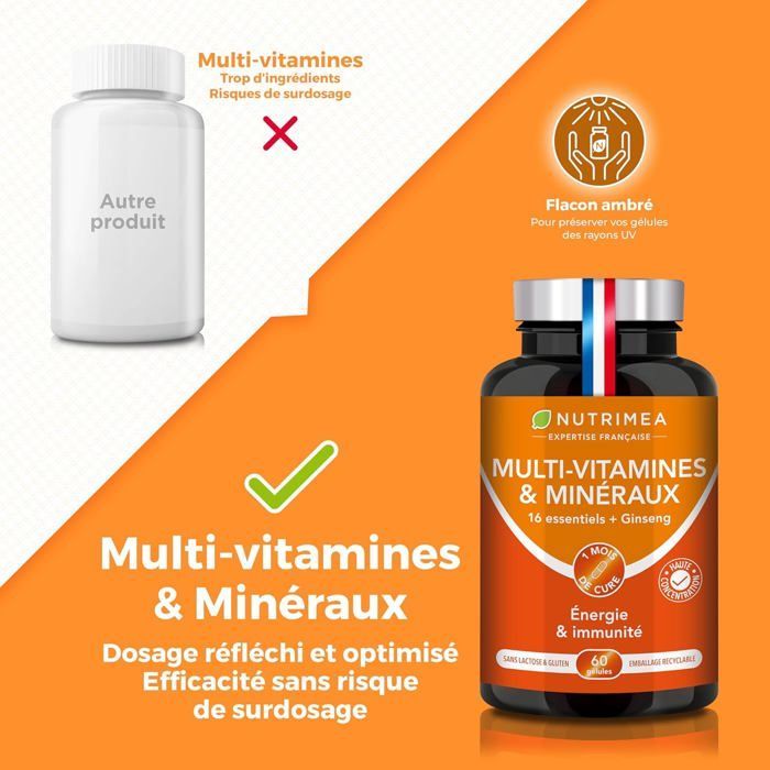 Multivitamins & Minerals - Energy & Vitality - 90 Capsules - NUTRIMEA