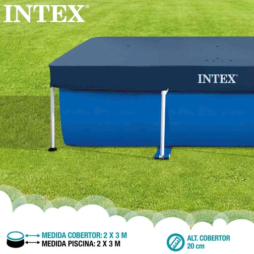 Capa para Piscina Intex Retangular Prism Y com Moldura Pequena 300 x 200 cm