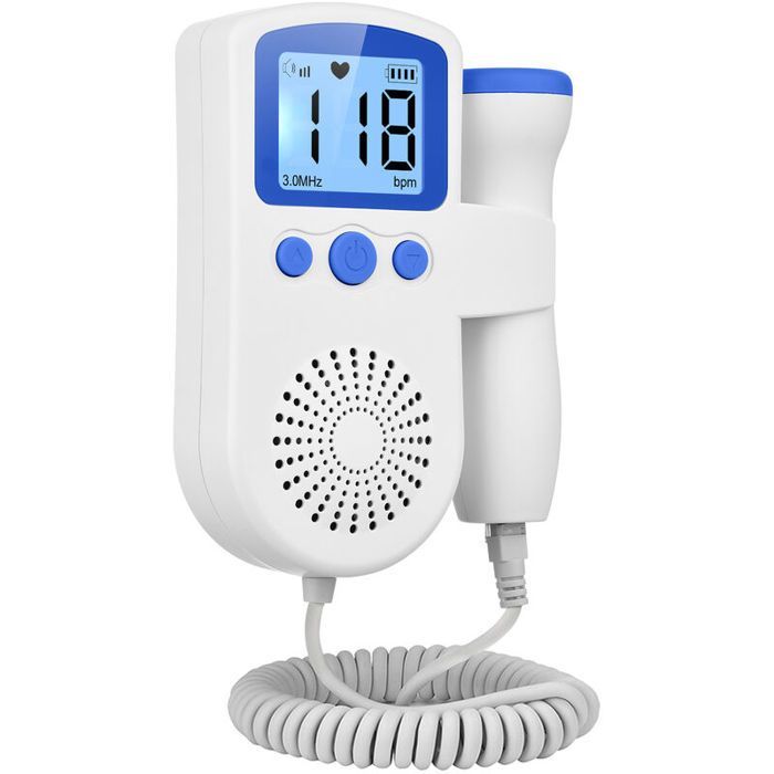 Tragbarer fetaler Doppler-Monitor mit 3,0-MHz-Sonde, fetale Herzfrequenzüberwachung ab der 16. Woche, Geräuschunterdrückung