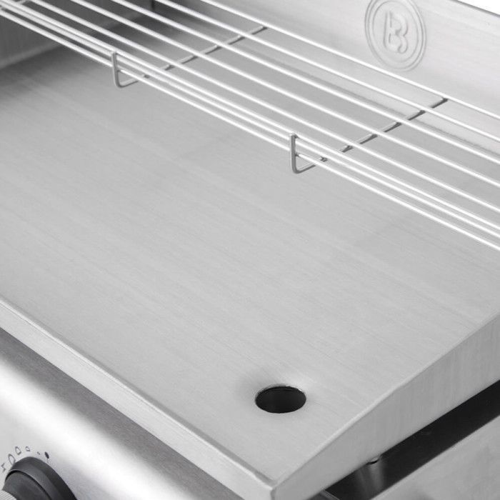 Plancha gaz inox 2 feux – BRASERO BY FAVEX – 5,3 kW – plaque inox 5 mm – 52 x 34 cm – 6 à 8 convives