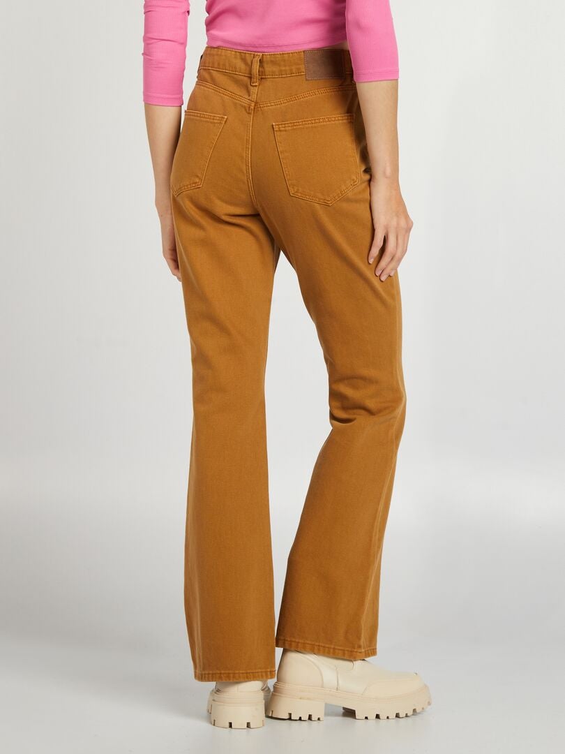 Pantalones acampanados - 5 bolsillos - BEIGE