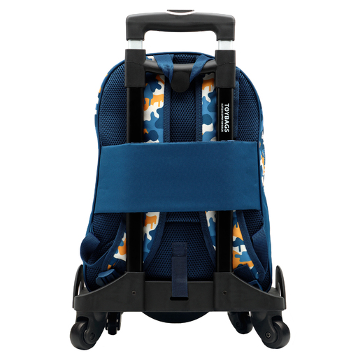  Plecak szkolny Fortnite Blue Camo z dwiema przegrodami i wózkiem na zabawki z czterema kółkami 360°