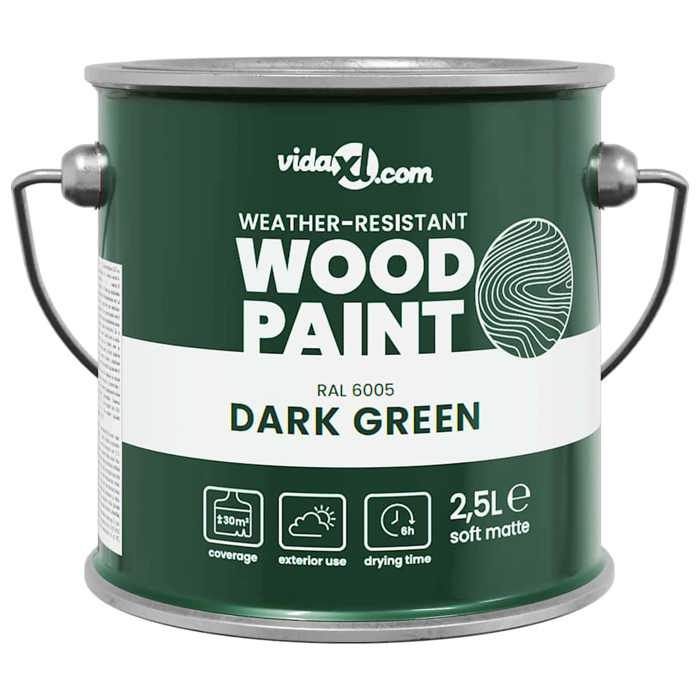 Peinture pour bois d'extérieur - vidaXL - Vert - 16,5 x 16,5 x 15,9 cm - Protection contre les intempéries