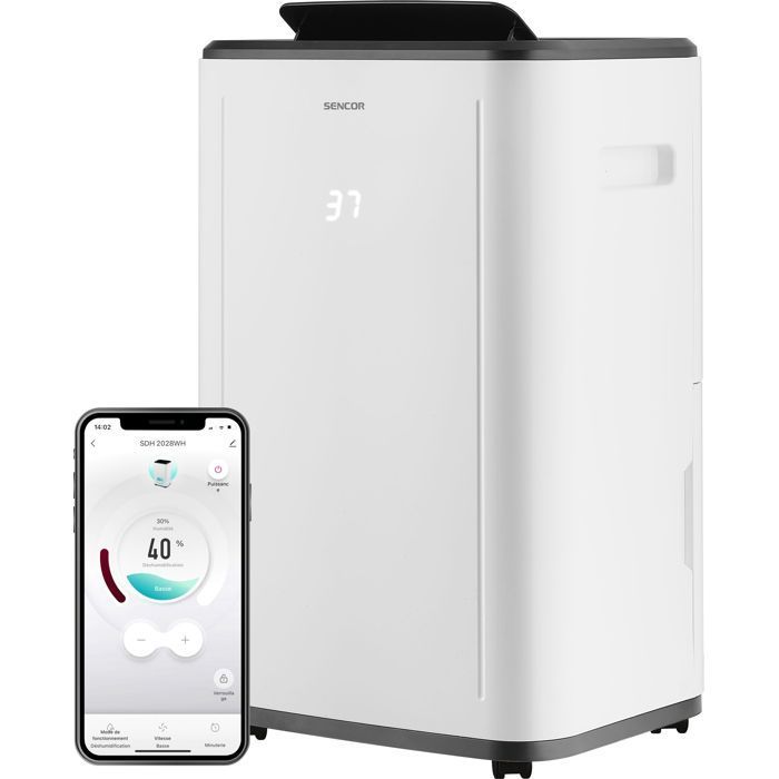 Deshumidificador portátil inteligente SENCOR SDH 2028WH - 360 W - 20 L/día - Depósito de 6 L - 2 velocidades - Blanco