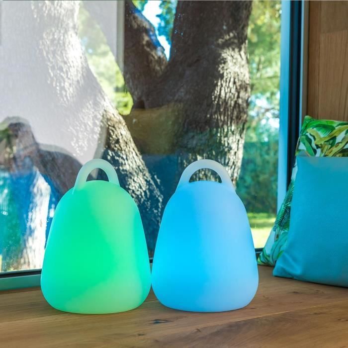 Lámpara de trabajo LED inalámbrica LUMISKY LIBERTY C25 - Resistente al agua y flotante - Altura 24 cm - Blanca y multicolor