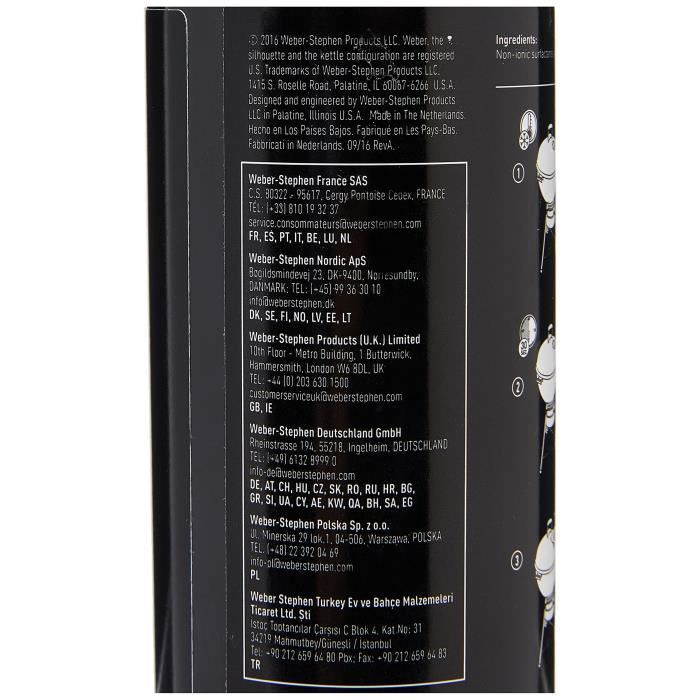 Detergente per acciaio smaltato - Weber - 300 ml - Rimuove residui di cibo e grasso
