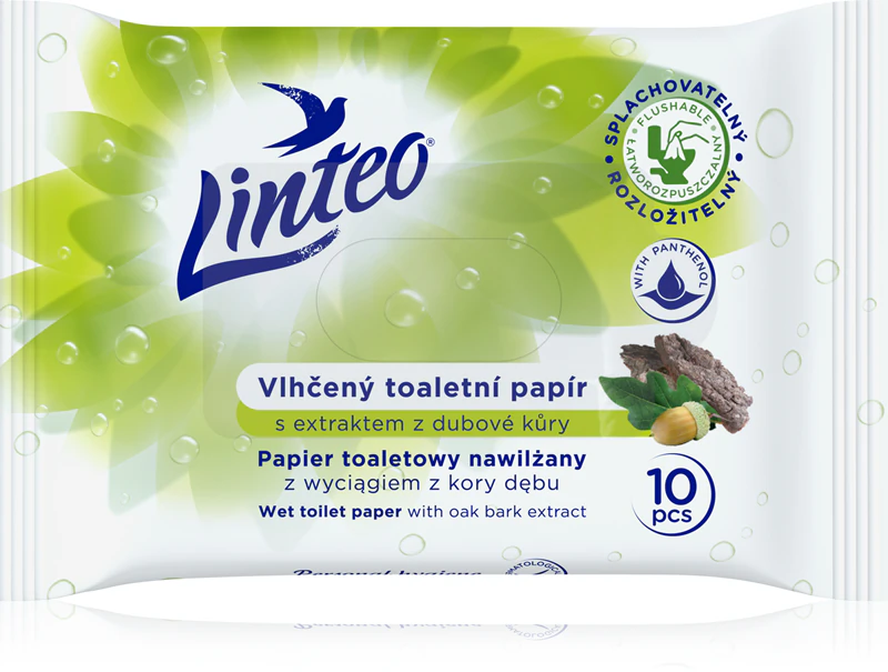Papel higiênico umedecido Linteo