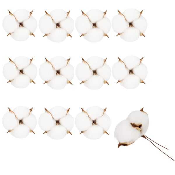 Bawełna kwiaty 12 szt. ozdoby stroik świąteczna na druciku