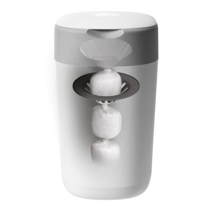 Tommee Tippee Twist & Click Sangenic TEC Nappy Bin, Holds Up to 30 Nappies, Odour and Germ Protection