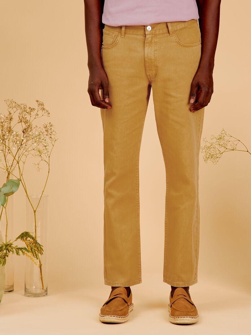 Jeansy Straight-Fit - L32 - ŻÓŁTE