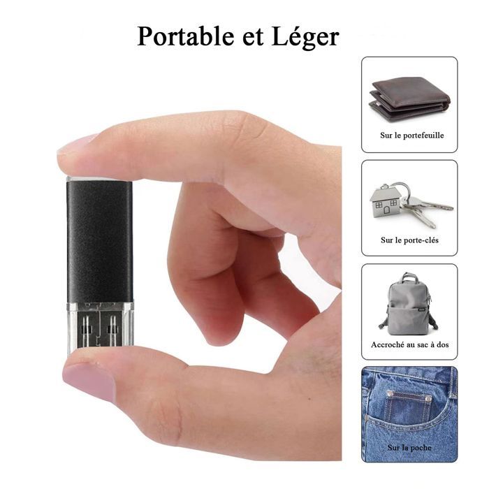 Chiavette USB da 4 GB, confezione da 10, versione 2.0 USB C REWBOAT, memoria esterna, custodia in metallo + copertura in plastica