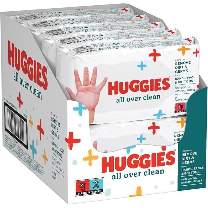 Lingettes bébé - FEBEST - Lot de 560 - Fibres naturelles - Hypoallergénique - Pour tous types de peau
