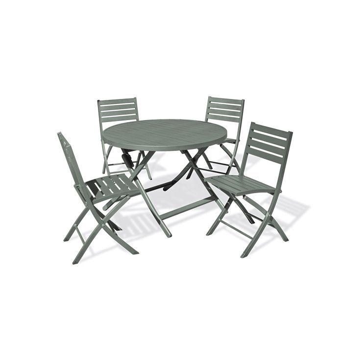 4-persoons aluminium tuinset - Khaki