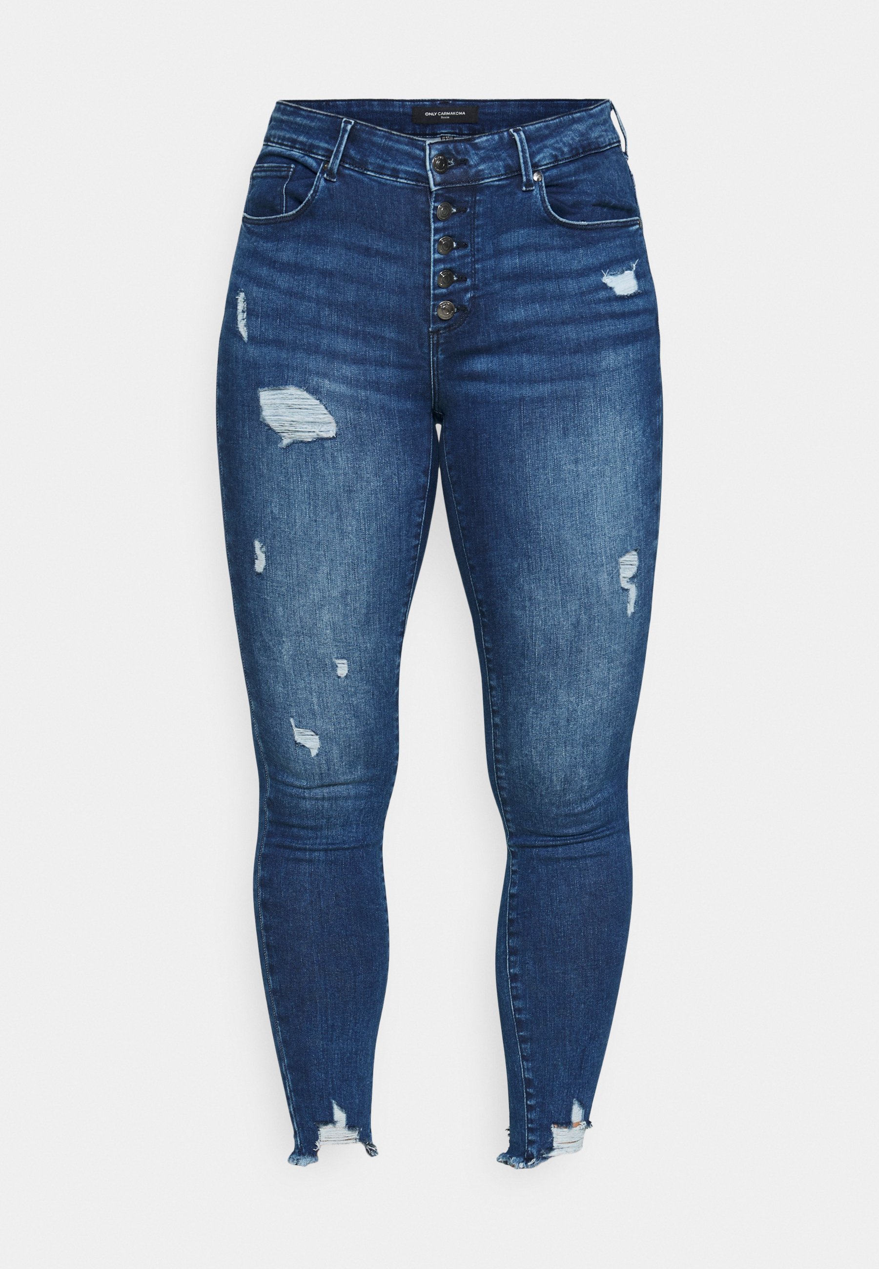 ONLY Carmakoma CARWILLY LIFE - Skinny Fit jeans - donkerblauwe denim