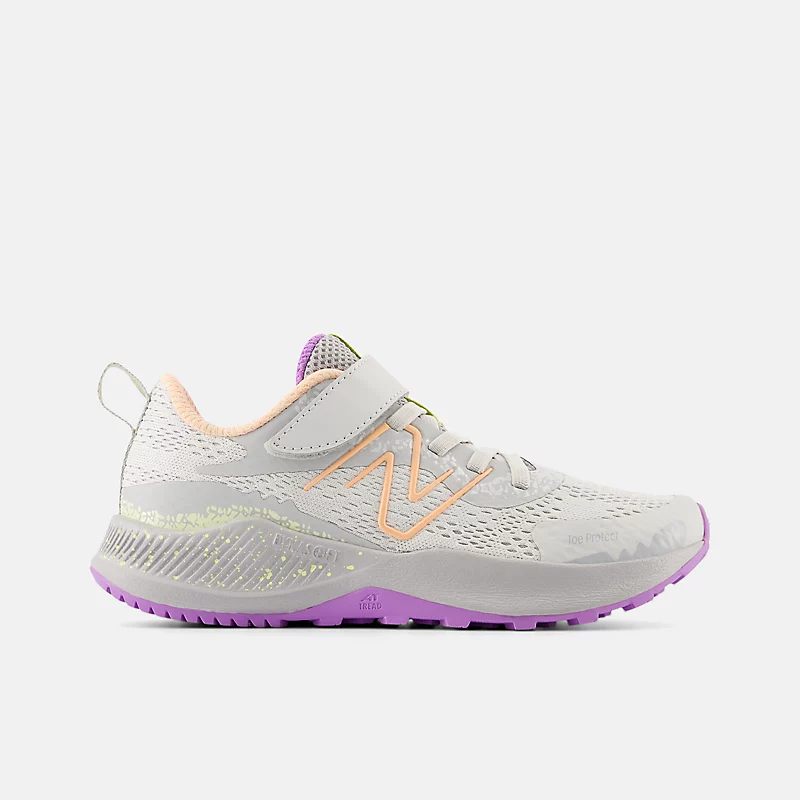 DynaSoft Nitrel v5 Bungee Lace Kinderschuhe - Grey Matter mit Guava Ice und Purple Tint