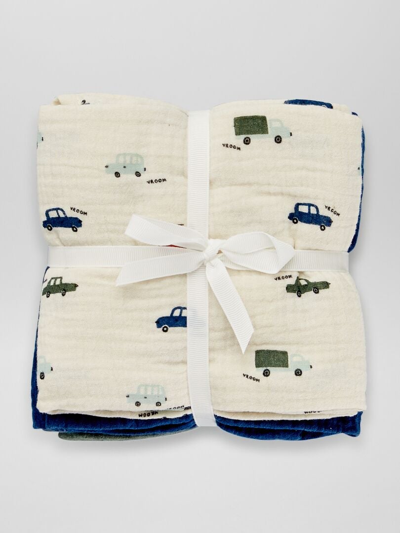 Set van 3 katoenen gaasdekens - beige