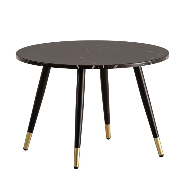 Stolik Kawowy 60x60 Marmur Okrągły Metalowy Stolik Salon Sofa