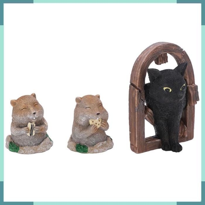 KEENSO Ornements Gopher Ornements de Jardin Gopher Sculpture de Chat Décoration de Pelouse Statuettes en Résine deco statuette