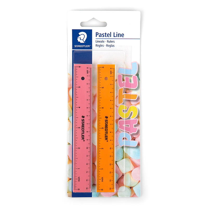 Staedtler linjal 2-pack pastellfärgade