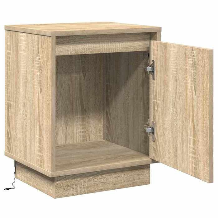 vidaXL Bedside Tables with LED Lights, Sonoma Oak - 2 pieces, 39 x 34.5 x 50 cm. A modern bedside table 869599