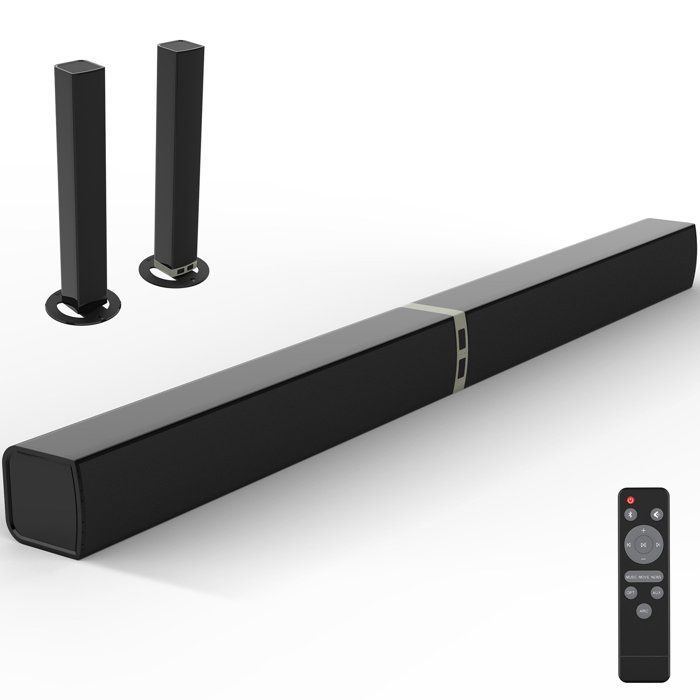 Barra de sonido MEIDONG - 50 W - Bluetooth - Sonido envolvente dinámico de 360° - HDMI/Fibra óptica/RCA