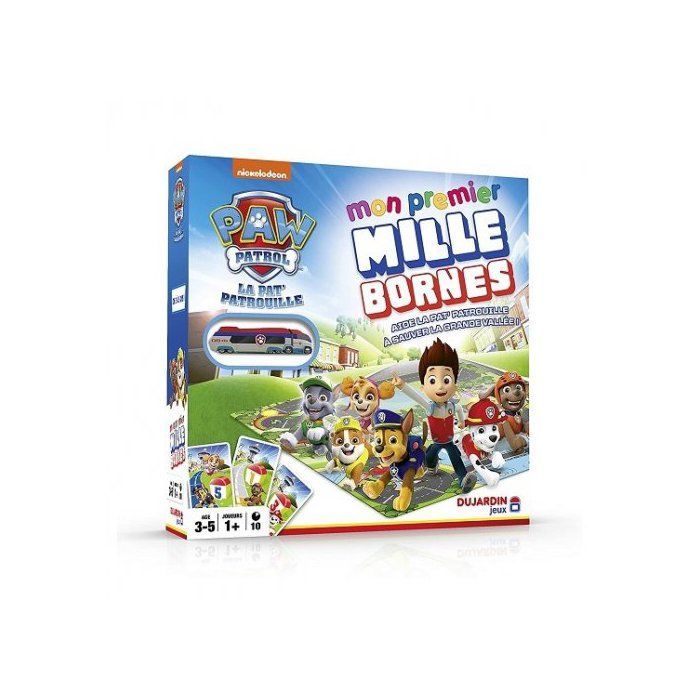 Mon Premier Mille 1000 bornes Pat Patrouille avec plateau Grande Vallee - Jeu societe Enfant 3-5 ans - Classique, Version FR