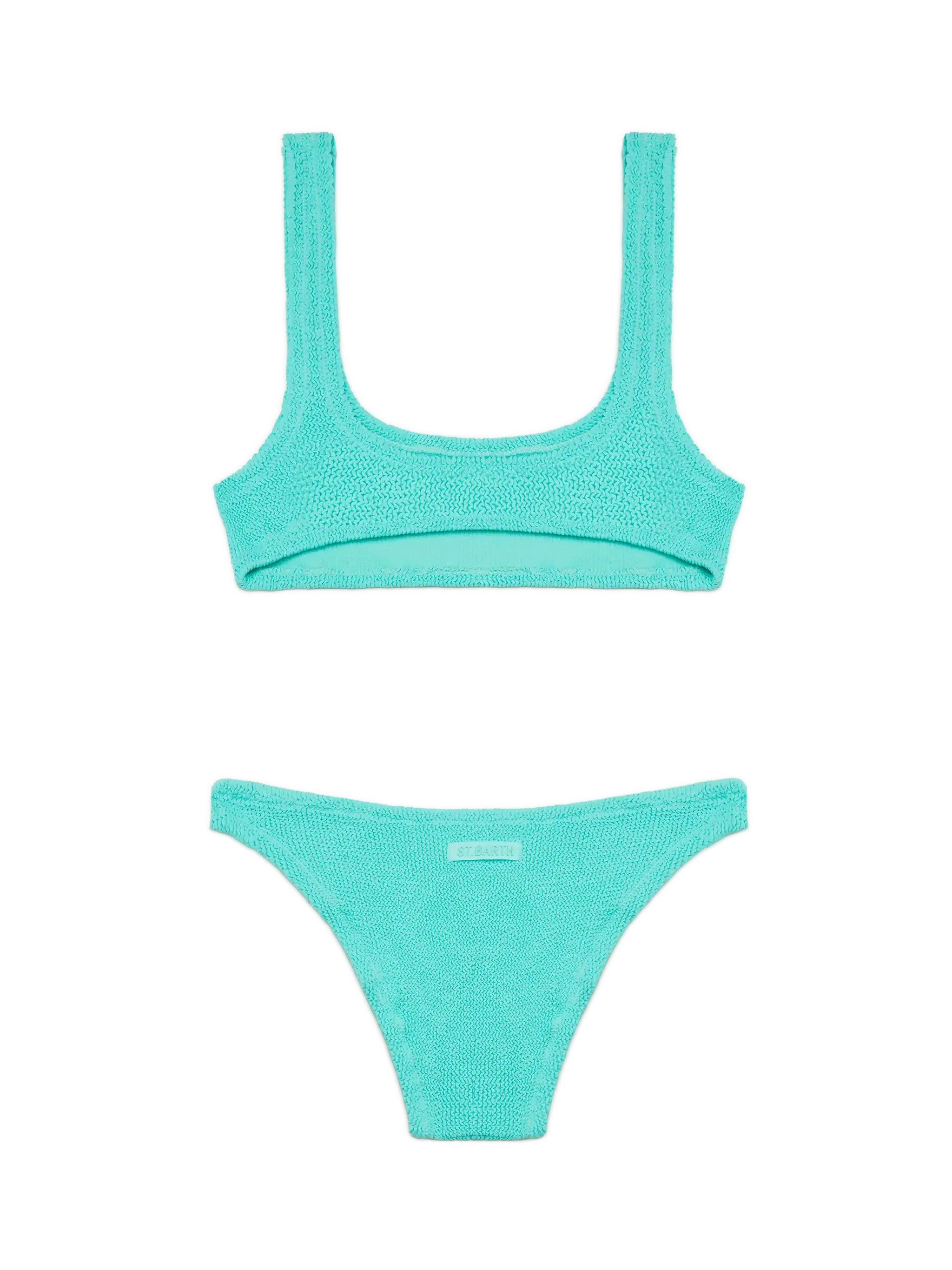 Naima Elise driehoekbikini in aquagroene kreukelstof