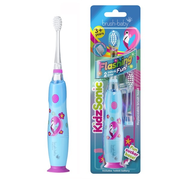 Dětský elektrický zubní kartáček Brush Baby Flamingo KidzSonic®