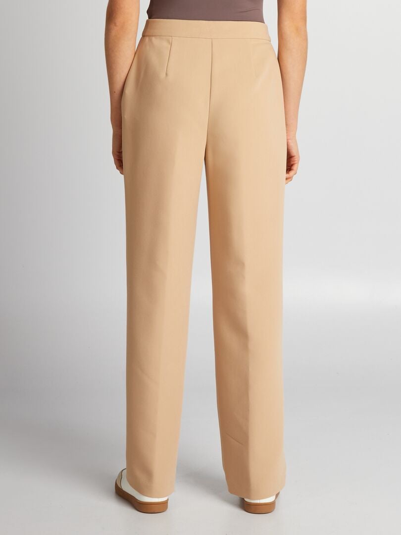 Rechte broek met 2 opgestikte zakken - BEIGE