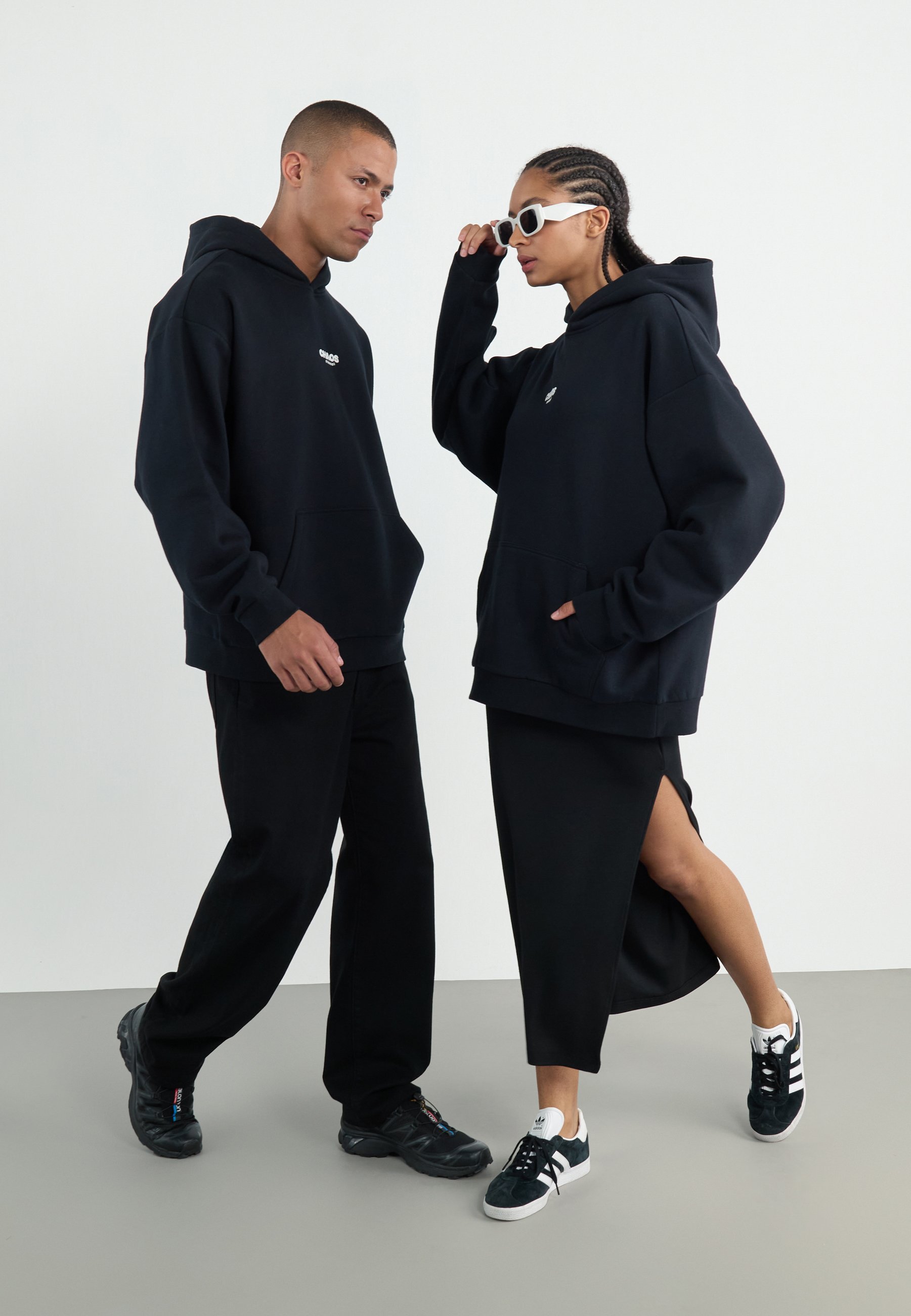 Felpa con cappuccio pesante oversize Yourturn Chaos Unisex - nera