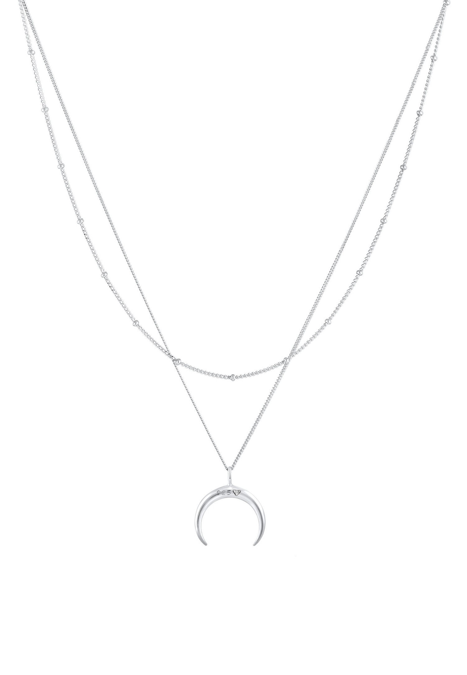 Elli Faucille de lune à deux couches pour dames en 925/1000 argent massif et plaqué or