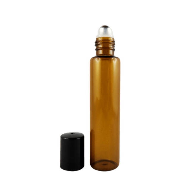30 ml Roll-on aus bernsteinfarbenem Glas